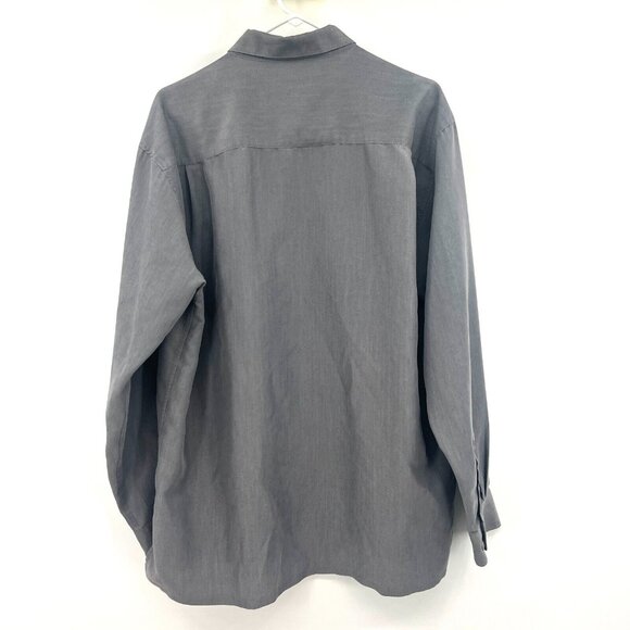 Bugatchi Uomo Gray Button Front Men's Size Large Shirt - Picture 3 of 3